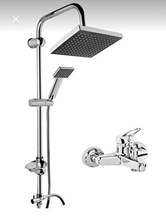 Banyo Bataryası Çeşmesi Ve Krom Robot Duş Seti