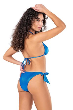 Endeep Kadın Metalik Mavi Üçgen Bikini Takımı