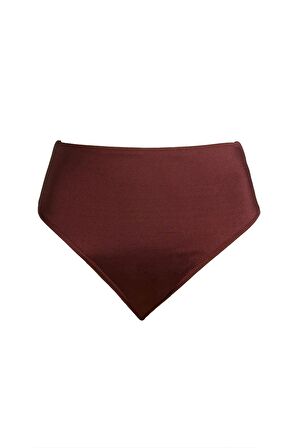 Endeep Kadın High Leg Yüksek Bel Bordo Bikini Altı