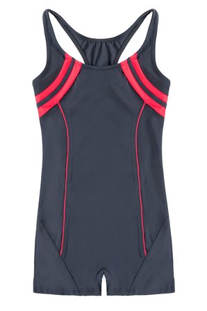 Endeep Kız Çocuk Şeritli Gri Yüzücü Sporcu Mayo
