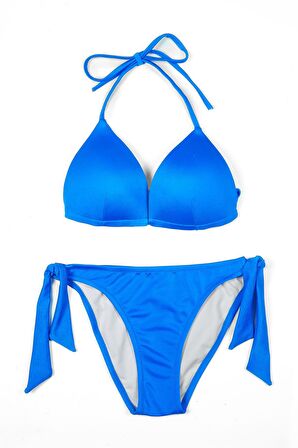 Beria Kadın Üçgen Yarım Dolgulu Saks Mavi Bikini Takımı