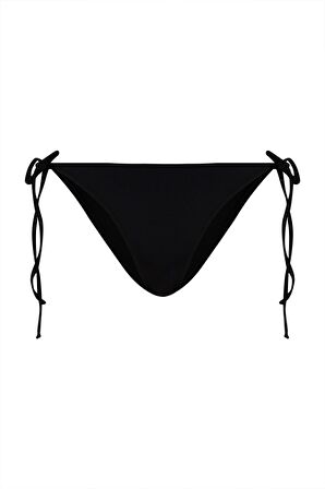 Beria Kadın Çapraz Bağlama Detaylı Üçgen İpli Siyah Bikini Takımı
