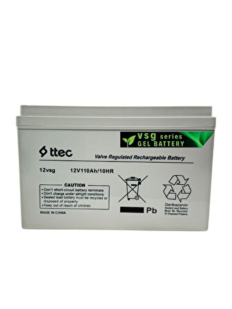 TTEC 12V 110Ah Jel Akü Tekne Depolama ve Deniz Enerji Sistemlerine Uyumlu
