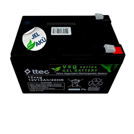 TTEC 12V 12Ah Jel Akü – Bakımsız UPS ve Solar Güç Kaynağı