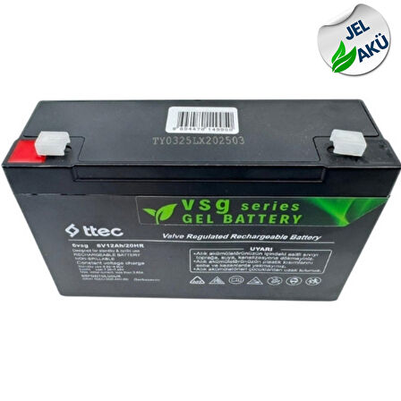 6 Volt 12 Amper Jel Akü – Güneş Enerjili Küçük Sistemler İçin