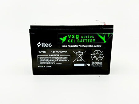 12V 7Ah Jel Tip Bakımsız Pil Batarya