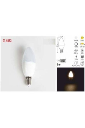 Cata Ct-4079 Mum Ampul 7 Watt Ledli Buji E14 Ince Duy Ampul Beyaz Işık  (1 adettir)