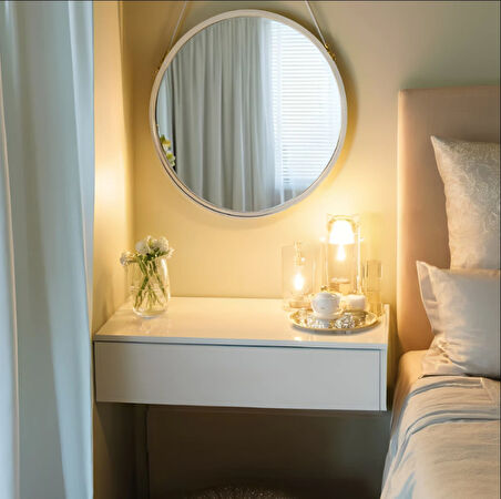 Makyaj Masası Dresuar Çekmeceli Duvara Montajlı MDF Dolap