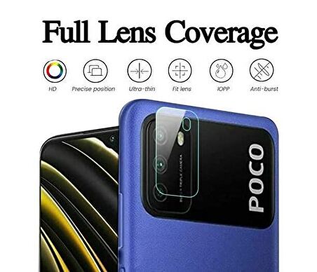 Xiaomi Poco M3 Kamera Lens Koruyucu Temperli Cam