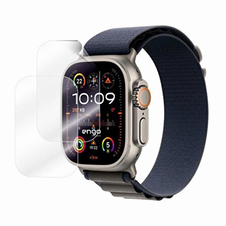 Engo Apple Watch Uyumlu  Ultra 2 Mat Ekran Koruyucu 49mm TPU Film 2 Adet