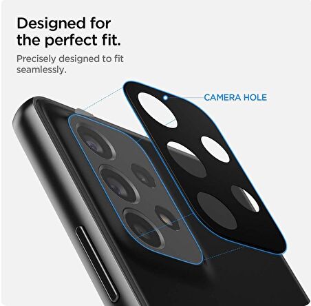 Samsung Galaxy A73 Kamera Lens Koruyucu Siyah Temperli Cam