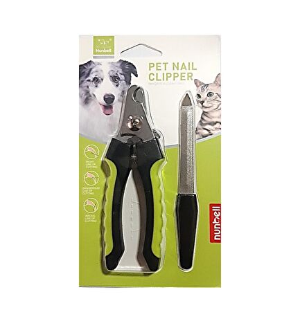 Nunbell Kedi ve Köpekler İçin Tırnak Makası + Törpü 12 cm Yeşil