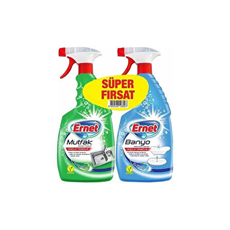 Ernet Süper Mutfak 750 ml + Banyo 750 ml Temizleyici Sprey