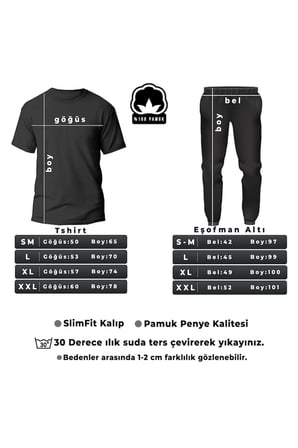 Fs Baskılı Siyah Eşofman Takımı Beyaz Şerit