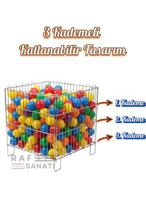 Katlanır Tel Havuz Sepeti 53x53 cm | Market ve Mağaza Promosyon Sepeti | Metal Havuz Sepet