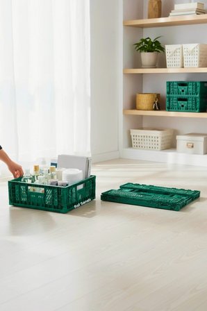 Katlanır Plastik Kasa 60x40x15 cm, Bagaj Düzenleyici, Saklama ve Reyon Manav Kasası Çok Amaçlı Sepet