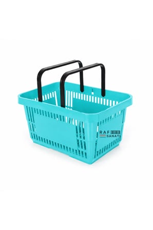 10 ADET / 22 Litre Plastik Market Alışveriş Sepeti Profesyonel Market Mağaza El Sepeti Turkuaz