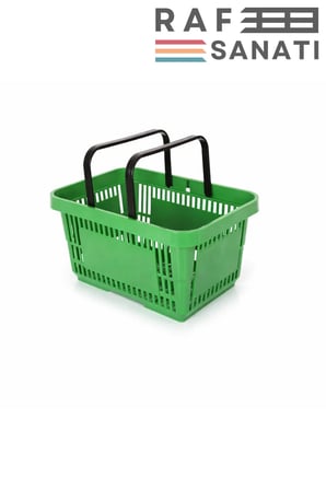 5 ADET / 22 Litre Plastik Market Alışveriş Sepeti Profesyonel Market Mağaza El Sepeti Yeşil