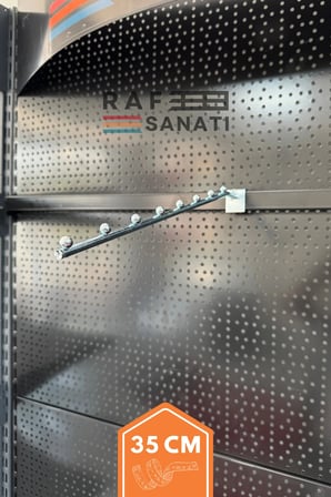 10 Adet Eğimli Tel Baston 35 Cm (15x30 Profile Göre) Raf Kancası Boncuklu Baston Askı