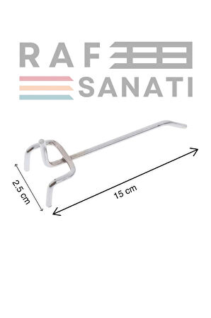 10 Adet Fon Kancası Delikli Pano Kancası 15 cm - Askı Kanca Raf Askısı Raf Aksesuar Tel Askı Raf Kancası