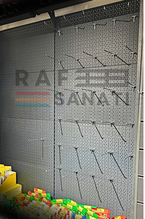 50 Adet Fon Kancası Delikli Pano Kancası 20 cm - Askı Kanca Raf Askısı Raf Aksesuar Tel Askı Raf Kancası