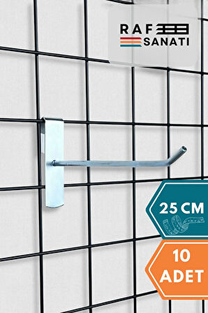 10 Adet Tel Pano Kancası 25 cm - Askı Kanca Raf Askısı Raf Aksesuar Tel Askı Çorap Kancası