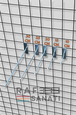 10 Adet Tel Pano Kancası 25 cm - Askı Kanca Raf Askısı Raf Aksesuar Tel Askı Çorap Kancası