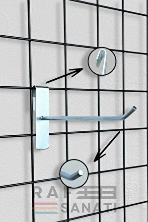 10 Adet Tel Pano Kancası 25 cm - Askı Kanca Raf Askısı Raf Aksesuar Tel Askı Çorap Kancası