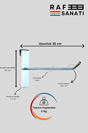 10 Adet Tel Pano Kancası 30 cm - Askı Kanca Raf Askısı Raf Aksesuar Tel Askı Çorap Kancası