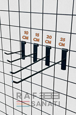 50 Adet Siyah Tel Pano Kancası 20 cm - Askı Kanca Raf Askısı Raf Aksesuar Tel Askı Çorap Kancası