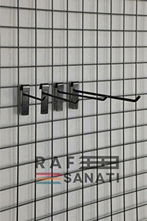 50 Adet Siyah Tel Pano Kancası 20 cm - Askı Kanca Raf Askısı Raf Aksesuar Tel Askı Çorap Kancası