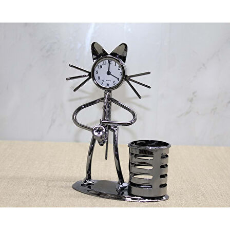 Kedi Müzisyen Saat Ve Kalemlik