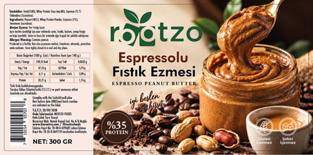 Whey Proteinli Espressolu Fıstık Ezmesi 300 gr