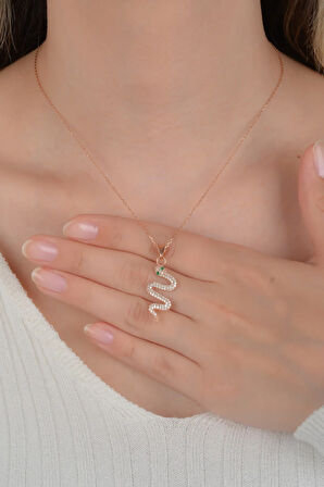 925 Ayar Gümüş Yılan Kolye