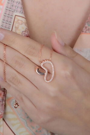 925 Ayar Gümüş Gold Zirkon Taşlı Ayakizi Kolye