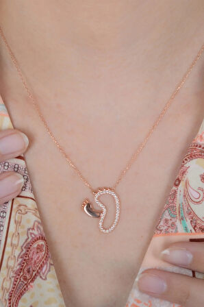 925 Ayar Gümüş Gold Zirkon Taşlı Ayakizi Kolye