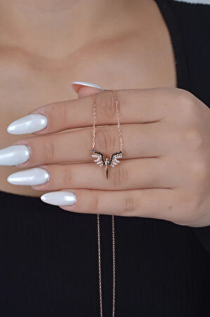 925 Ayar Mikail Meleği Minimal Kadın Gümüş Kolye