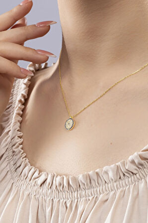 925 Ayar Gümüş Nazar Bocuk Model Taşlı Kolye