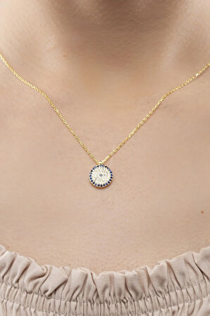 925 Ayar Gümüş Nazar Bocuk Model Taşlı Kolye