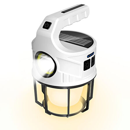 SOLAR 6 FONKSİYONLU EL FENERİ IŞILDAK ŞARJ LAMBA KL-537A (4457)