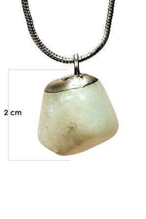 Aytaşı  Taşı Zincirli El Yapımı Kolye Uç: 2 cm Zincir: 20 cm Kutulu