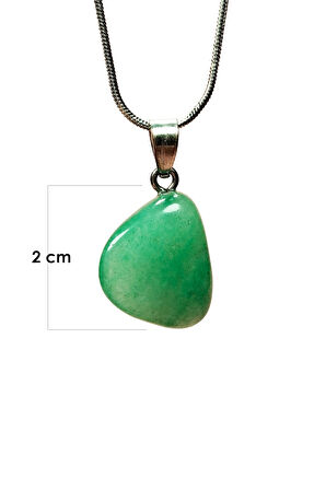 Yeşim Taşı   Zincirli El Yapımı Kolye Uç: 2 cm Zincir: 20 cm Kutulu