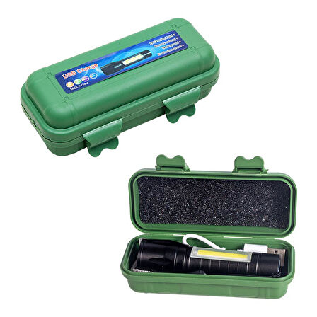 METAL FLASHLIGHT POWER LEDLİ ŞARJLI EL FENERİ (4457)
