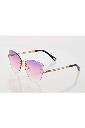 Kadın Lüks Eflatun Renkli Cam Güneş Gözlüğü