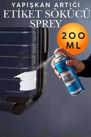 Etiket Sökücü Sprey 200 ml Yapışkan, Mastik, Reçine ve Bant Artığı Temizleyici Sprey Cam, Metal, Ahşap, Mobilya, Zemin ve Plastik Yüzeyler İçin Ekstra Güçlü Leke Çıkarıcı Ve İz Bırakmayan Özel Formül