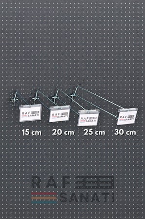 Etiketli Delikli Pano Kancası 30 CM | 25 ADET | Tel Askı Kancası | Delikli Panel Raf Askısı | Fon Kancası Etiketli