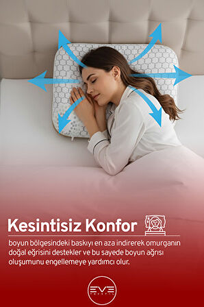 Boyun Destekli Horlama Önleyici Gold Desenli Fermuarlı Ortopedik Visco YastıkKılıflı Antialerjik Ortopedik Visco Yastık 40x65 Cm