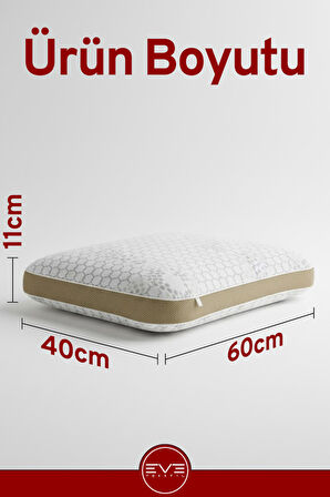 Boyun Destekli Horlama Önleyici Gold Desenli Fermuarlı Ortopedik Visco YastıkKılıflı Antialerjik Ortopedik Visco Yastık 40x65 Cm