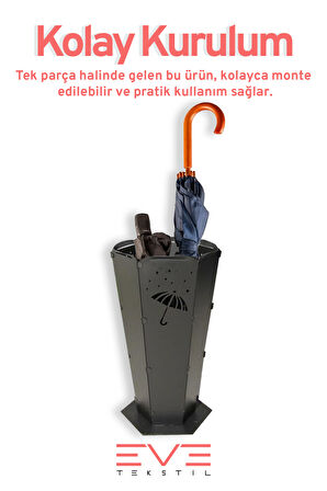 Lüx Dış ve İç Mekana Uygun Şemsiye Desenli Paslanmaz Şemsiyelik