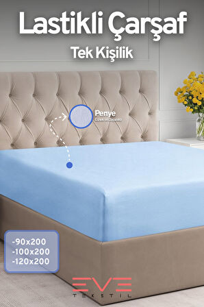 Fitted Yüksek Kaliteli Penye Kumaş Tek Kişilik Lastikli Çarşaf